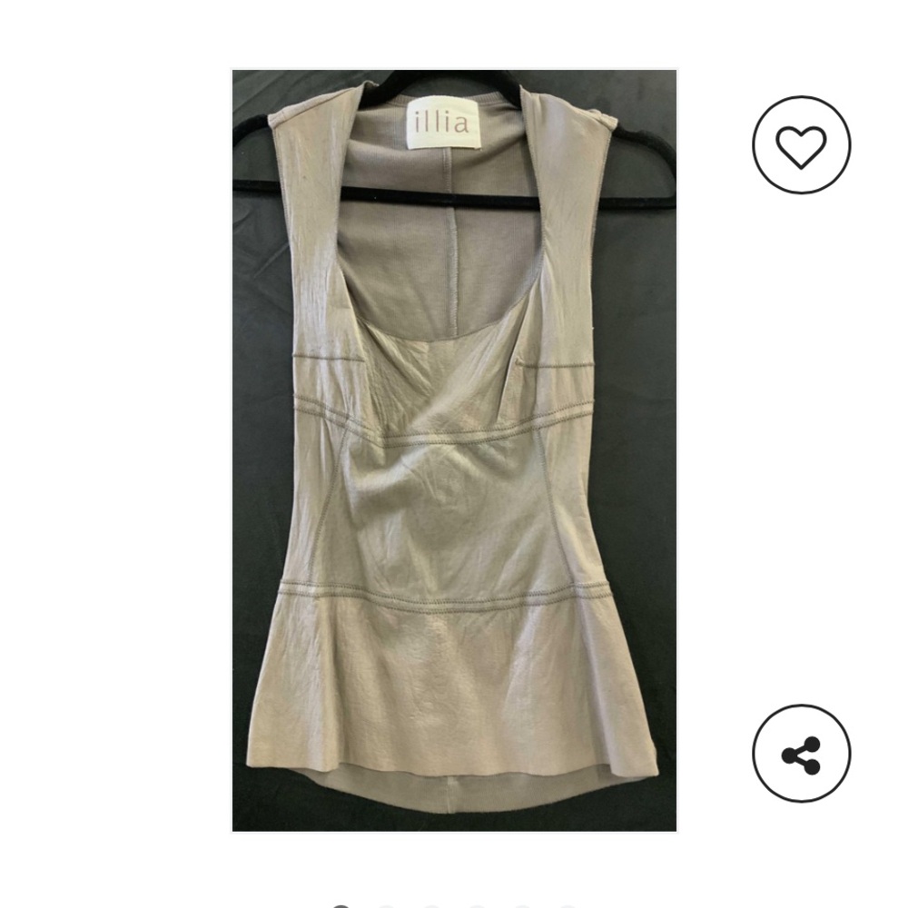 ILLIA Genuine Leather & Knit Tank Top